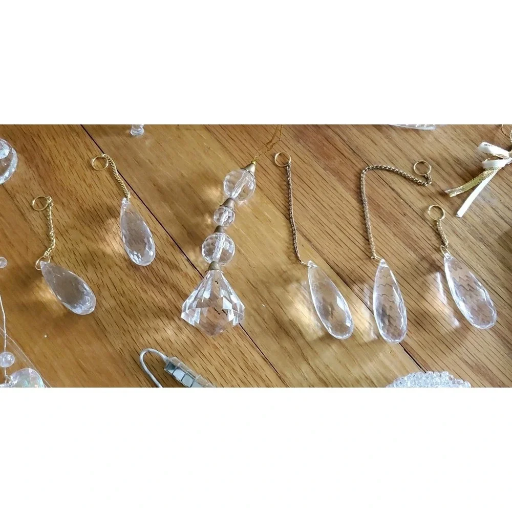 Vintage Acrylic Christmas Ornaments Variety‎ Plastic Lot Snowflake Hearts